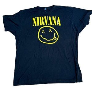 NIRVANA Yellow Smily Face Graphic T